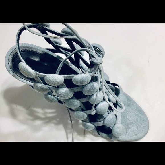 Alexander Wang Rubie Washed Denim Sandal in Blue - Picture 5 of 8